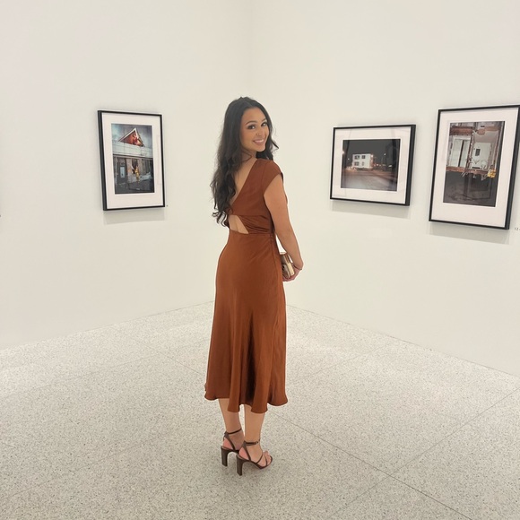 Hello Molly Rust-Brown Midi Dress - Picture 7 of 7